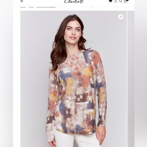 Brand New Charlie B Printed Plush Knit Sweater